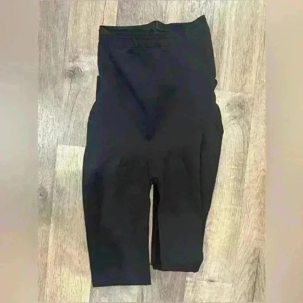 ASSETS RED HOT LABEL SPANX Women's Black Leggings with Leather Trim S petite - Picture 3 of 5